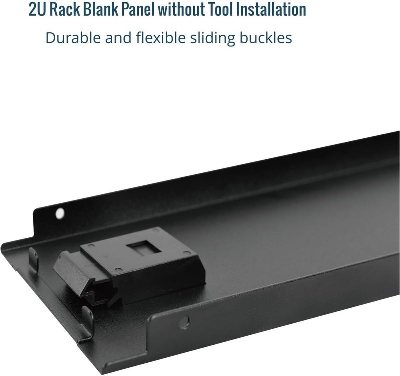 Tecmojo 5 Pack 2U Blank Panel, Cold Rolled Steel Rack Blank Panel, Rack Mount Plate for 19 in Server Rack Enclosure or Network Cabinet, Toolless Mounting, Black - Image 5